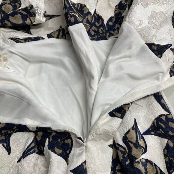 L’ATISTE‎ Women’s Floral Dress Size Small Blue Gold White - Picture 8 of 12